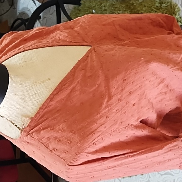 Womens Blouse Tie Front Embroidery Rustic Autumn Pumpkin spice M LOVESTITCH b46 - Picture 6 of 10